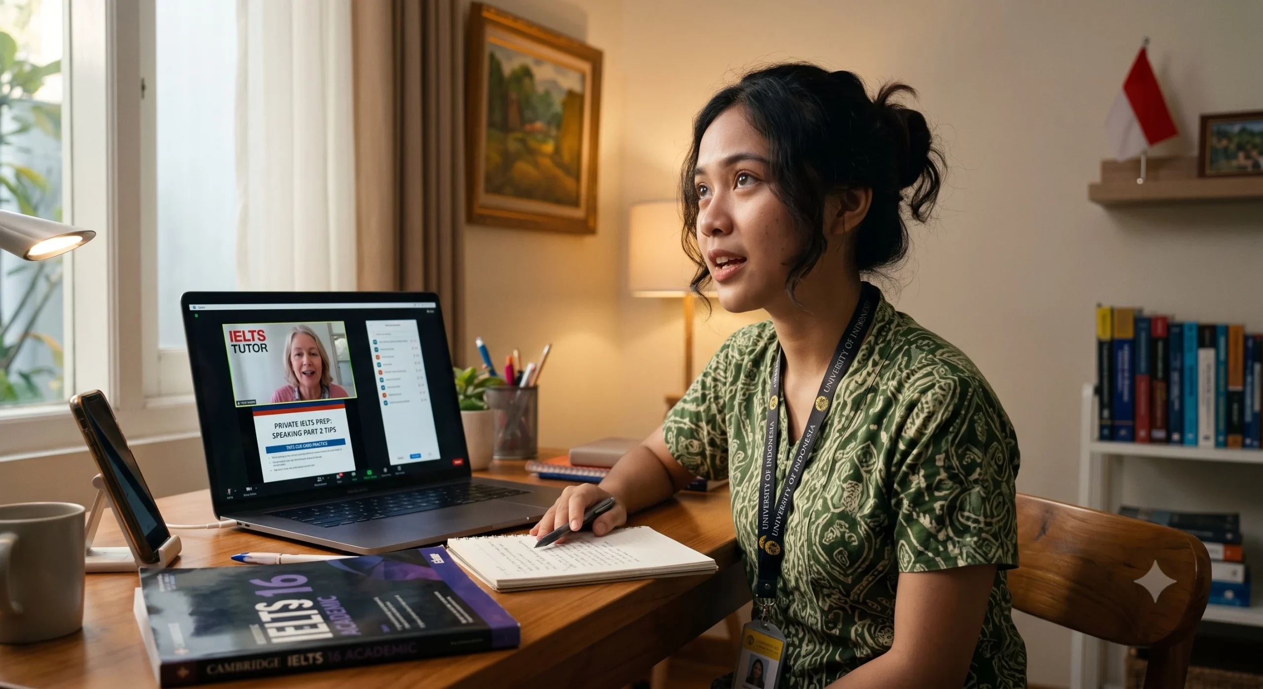 student having an ielts class